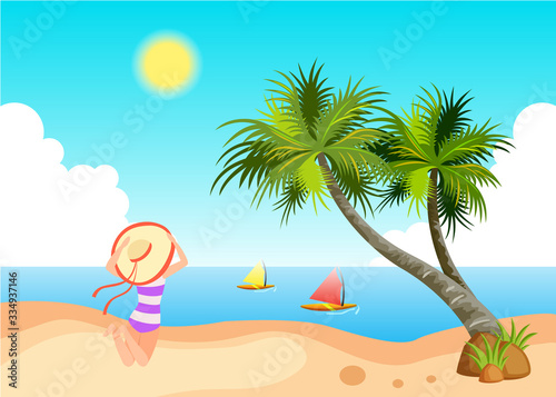 Summer Tropical Island Nature Background