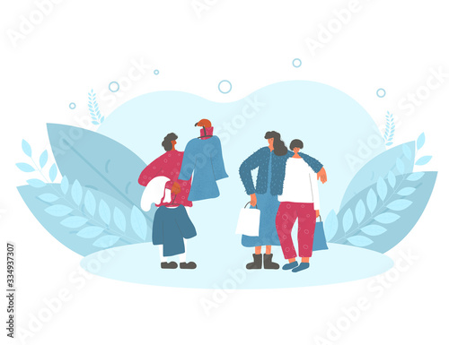 Flea market. Local sale. Vector color illustration