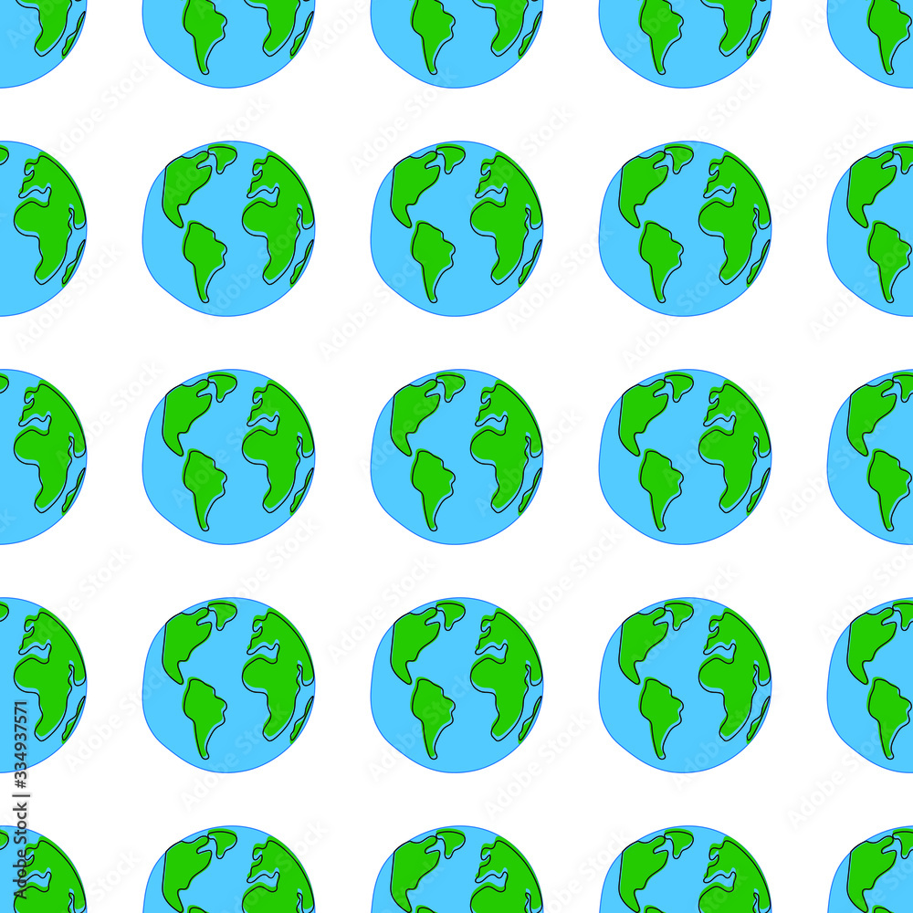 Obraz premium globe icon pattern seamless isolated on white background. Editable flat globe icon. globe icon pattern for web and mobile.