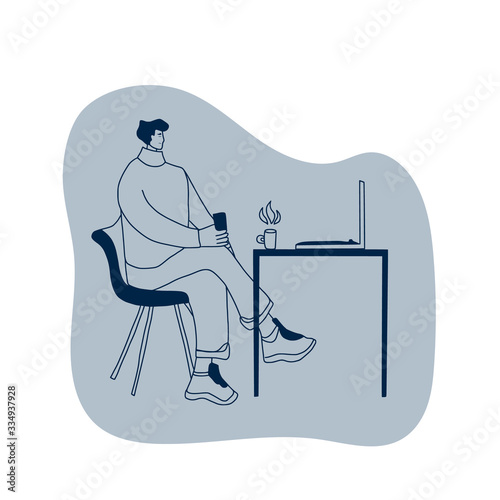 Podcast vector concept. Girl with audio stuff.