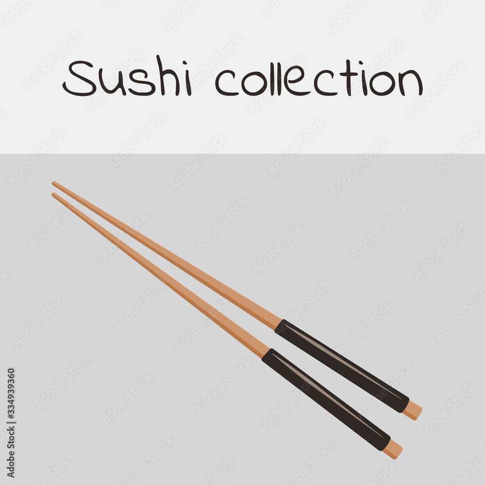 Sushi collection. Chopstick. Multicolored art without a stroke. Vector. Sushi collection. Chopstick. Multicolored art without a stroke. Vector.