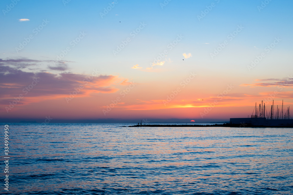Sunset on the sea. Sunset on the sea.