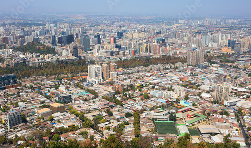 Canvas Print Santiago, Chile, View of the city from the San Cristobal hill