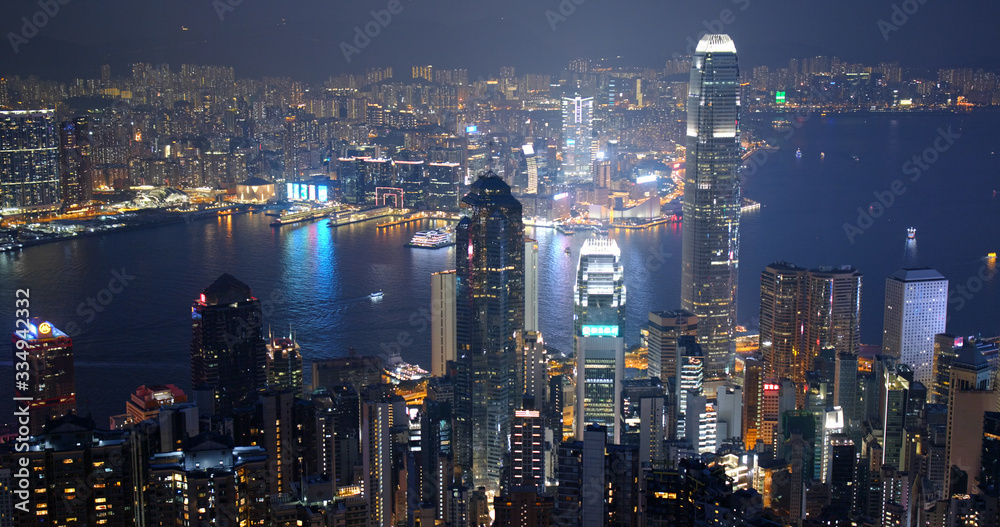 Fototapeta premium Hong Kong city at night