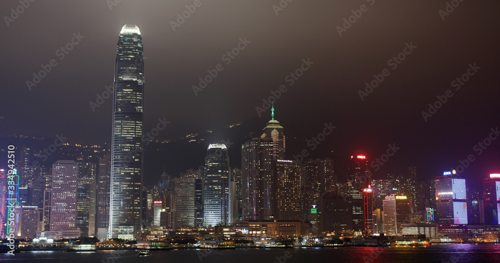 Hong Kong city town night