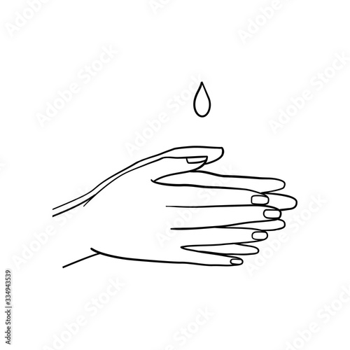 Steps To Hand Washing For Prevent Illness And Hygiene, Keep Your Healthy, Outline Icons, Sanitary, Infection, Sickness, Healthy