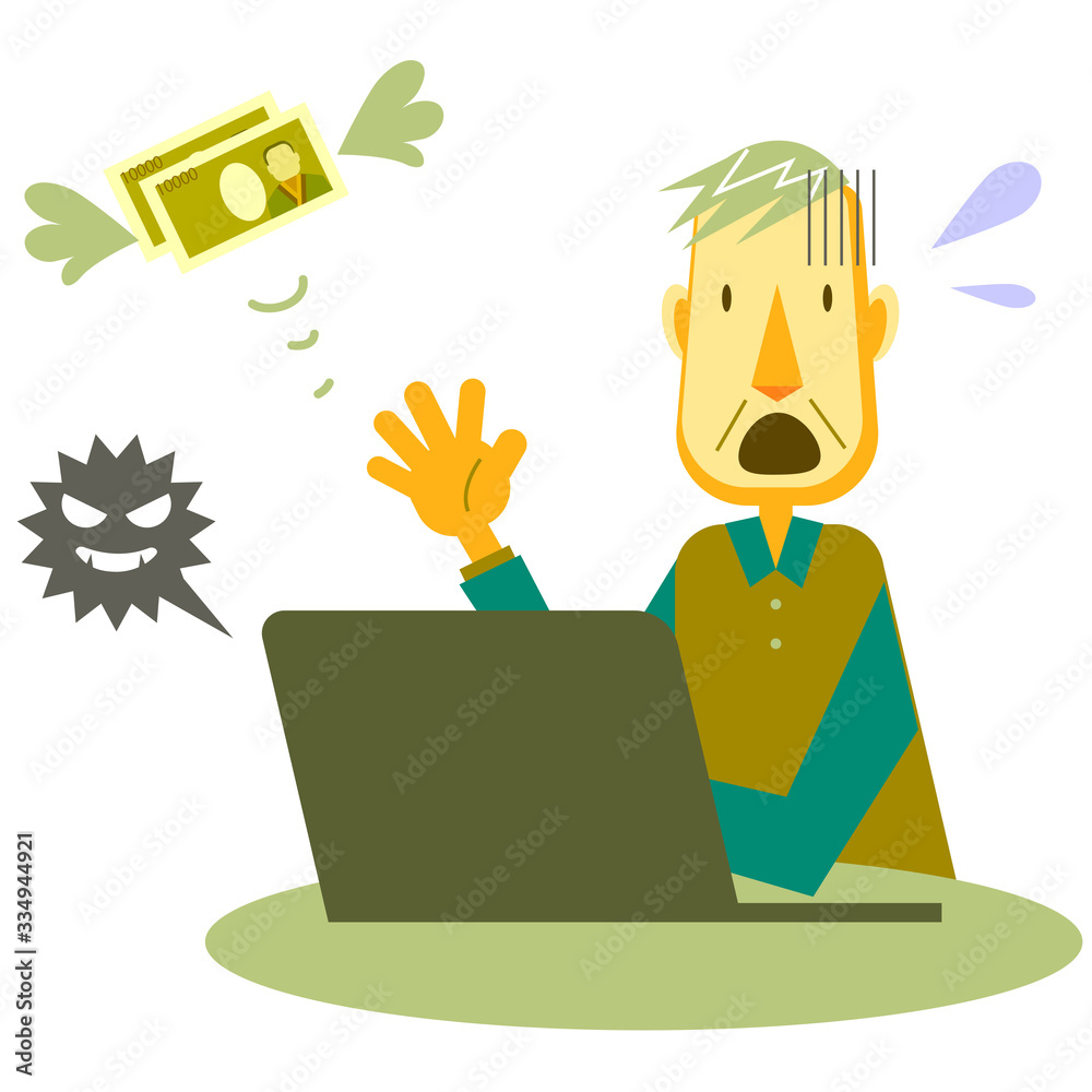 シニア女性 パソコン 詐欺被害シニア女性 パソコン 詐欺被害 Stock Vector Adobe Stock