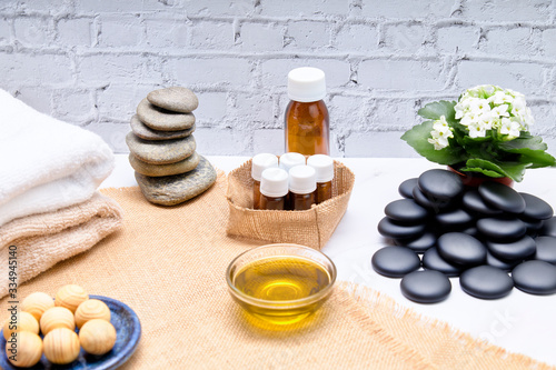 Oil extract bowl for skin care and treatment in a Spa
