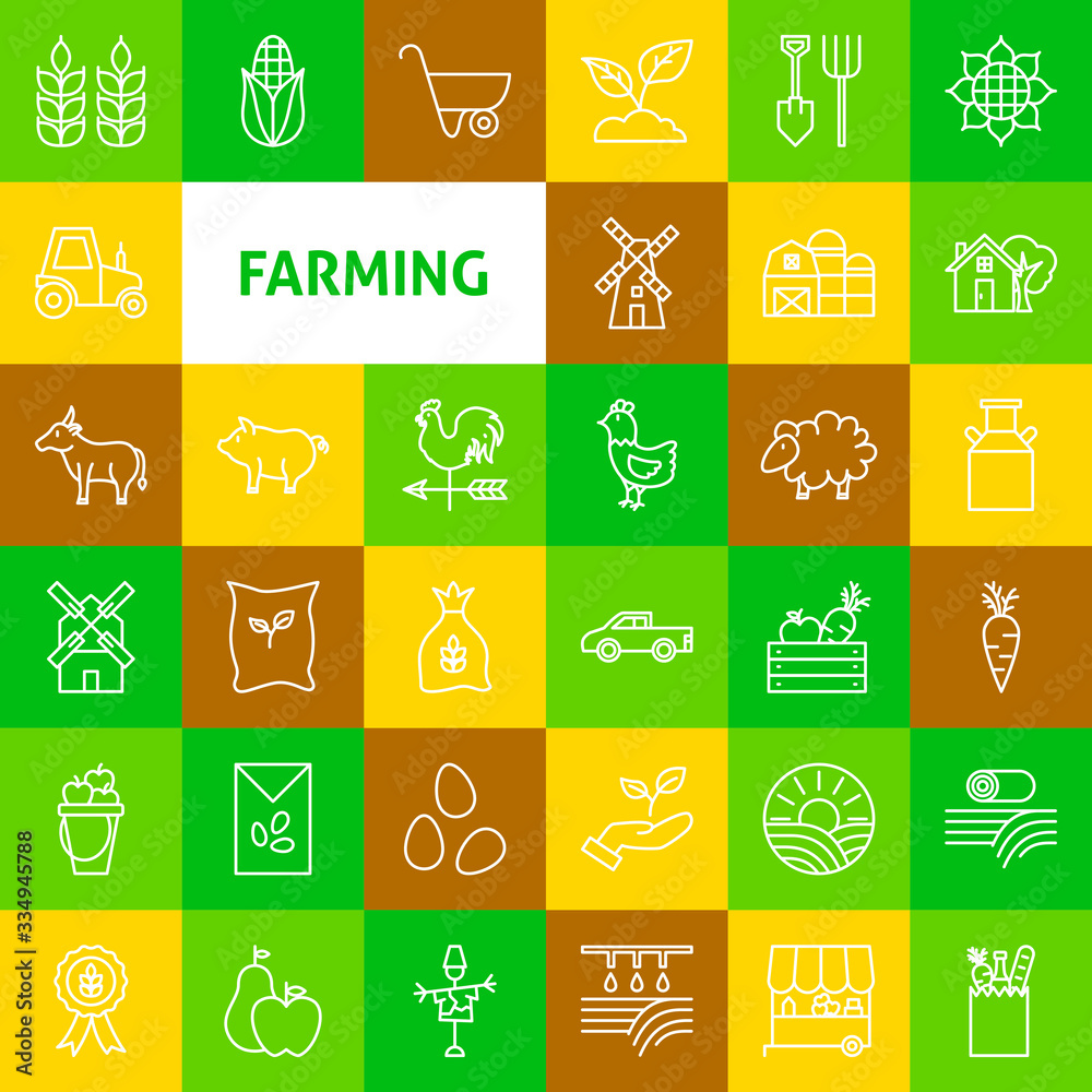 Farming Line Icons Farming Line Icons