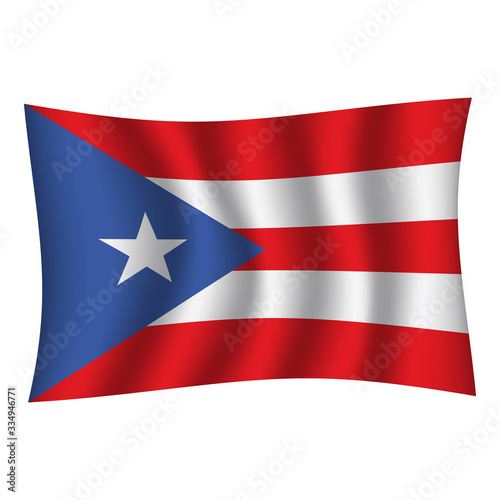 Puerto Rico flag background with cloth texture. Puerto Rico Flag vector illustration eps10. - Vector