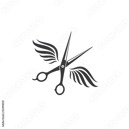 scissor icon logo vector illustration
