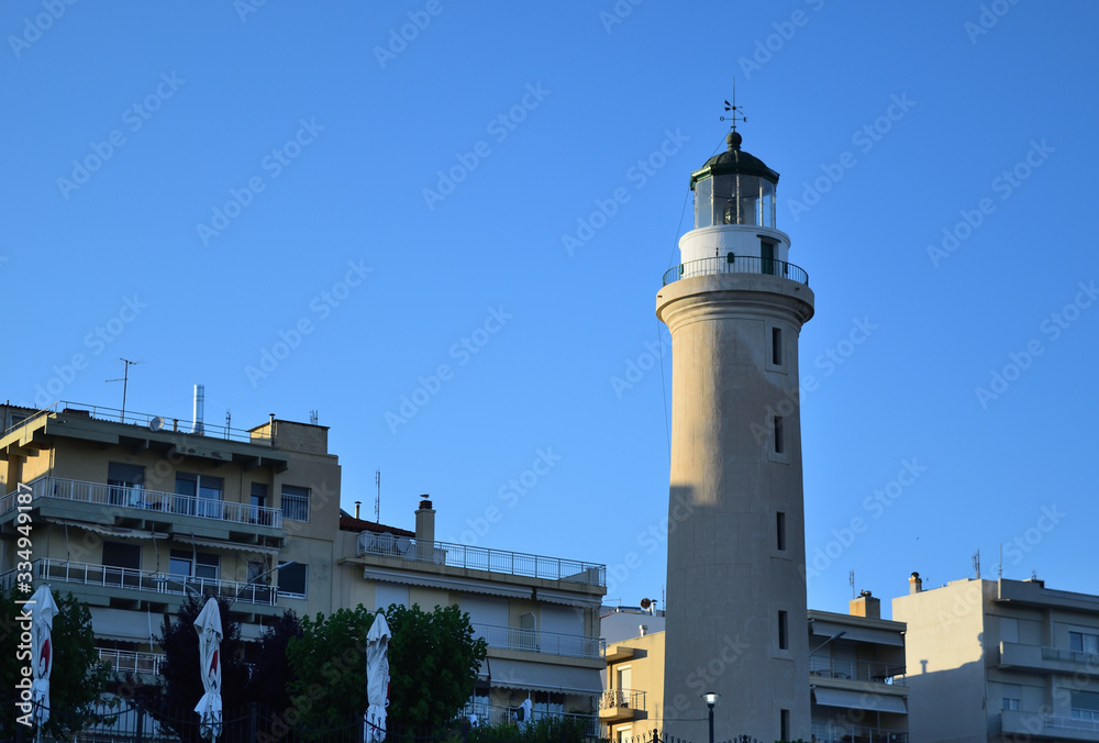 Lighthouse at sunset - Alexandroupolis harbor, Thrace, Greece, Aegean sea, Europe Lighthouse at sunset - Alexandroupolis harbor, Thrace, Greece, Aegean sea, Europe