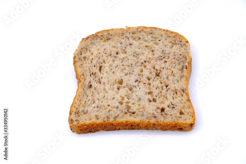 Fresh homemade baked bread and sliced bread isoalted on white background