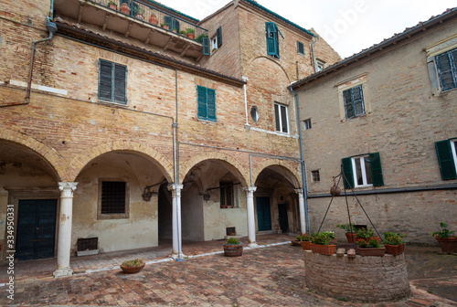Fototapeta Naklejka Na Ścianę i Meble -  Palace Arched Court in Recanati (Italy)