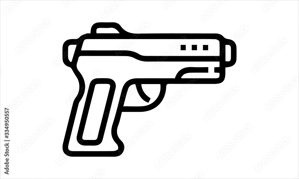 Gun, pistol, police, weapon,army, game, militar,fight,shot,fire free vector icon Gun, pistol, police, weapon,army, game, militar,fight,shot,fire free vector icon