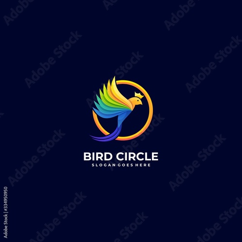 Vector Logo Illustration Flying Bird Gradient Colorful Style. © Artnivora