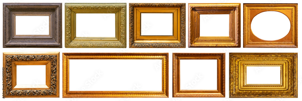 Set of frame frames picture gold silver tree. Set of frame frames picture gold silver tree.