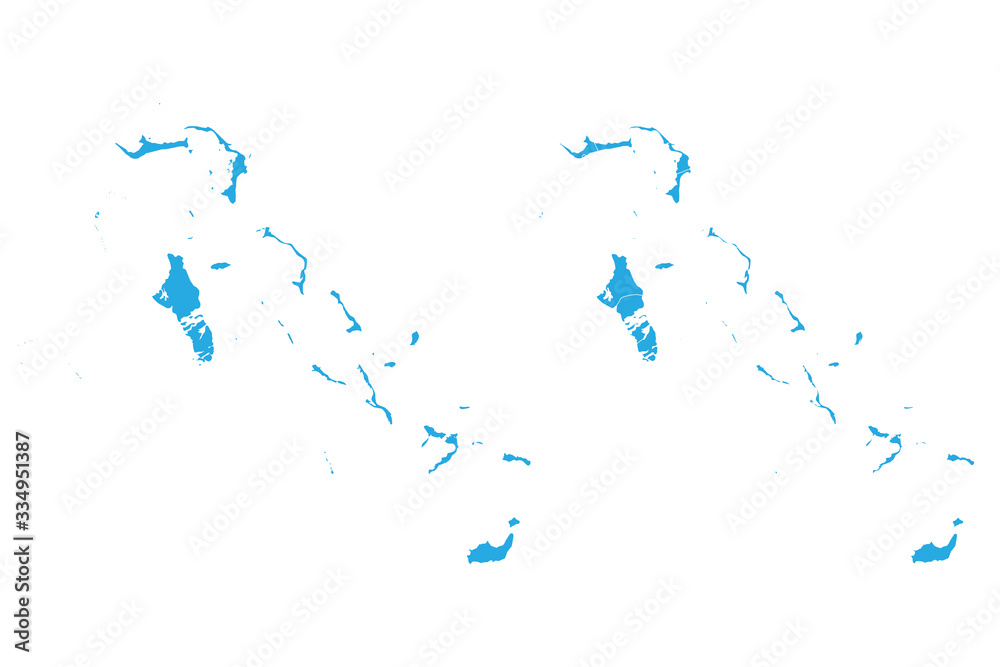 Naklejka premium Map - Bahamas Couple Set , Map of Bahamas ,Vector illustration eps 10.