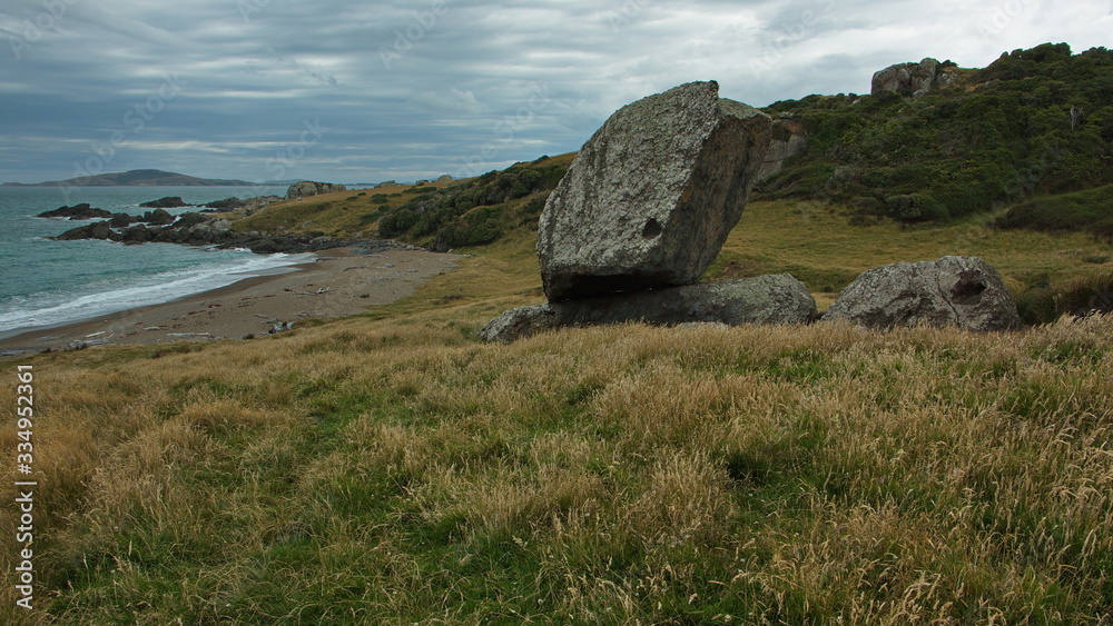 Balancing Rock at Colac Bay near Riverton,Southland on South Island of New Zealand
Balancing Rock at Colac Bay near Riverton,Southland on South Island of New Zealand