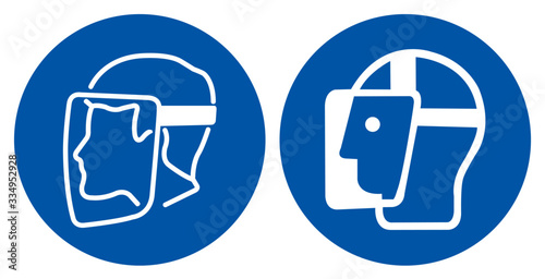 Face Shield Symbol Sign,Vector Illustration, Isolated On White Background Label. EPS10