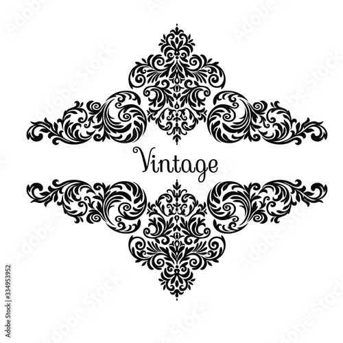 Vector Vintage Baroque card. Vector Ornamental frame.