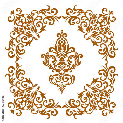 Vector Vintage Baroque card. Vector Ornamental frame.