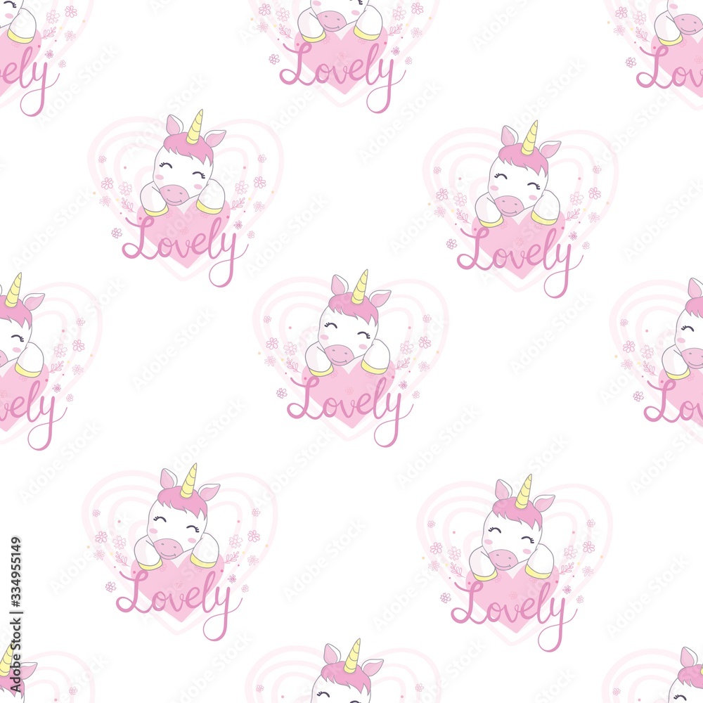 Vector pattern with cute unicorns, clouds,rainbow and stars. Magic background with little unicorns. Vector pattern with cute unicorns, clouds,rainbow and stars. Magic background with little unicorns.