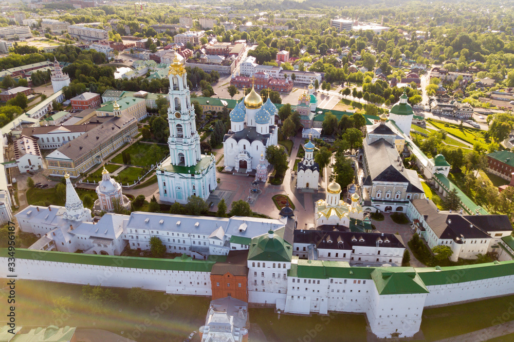 Aerial view of Trinity Lavra of St. Sergius  in Sergiev Posad