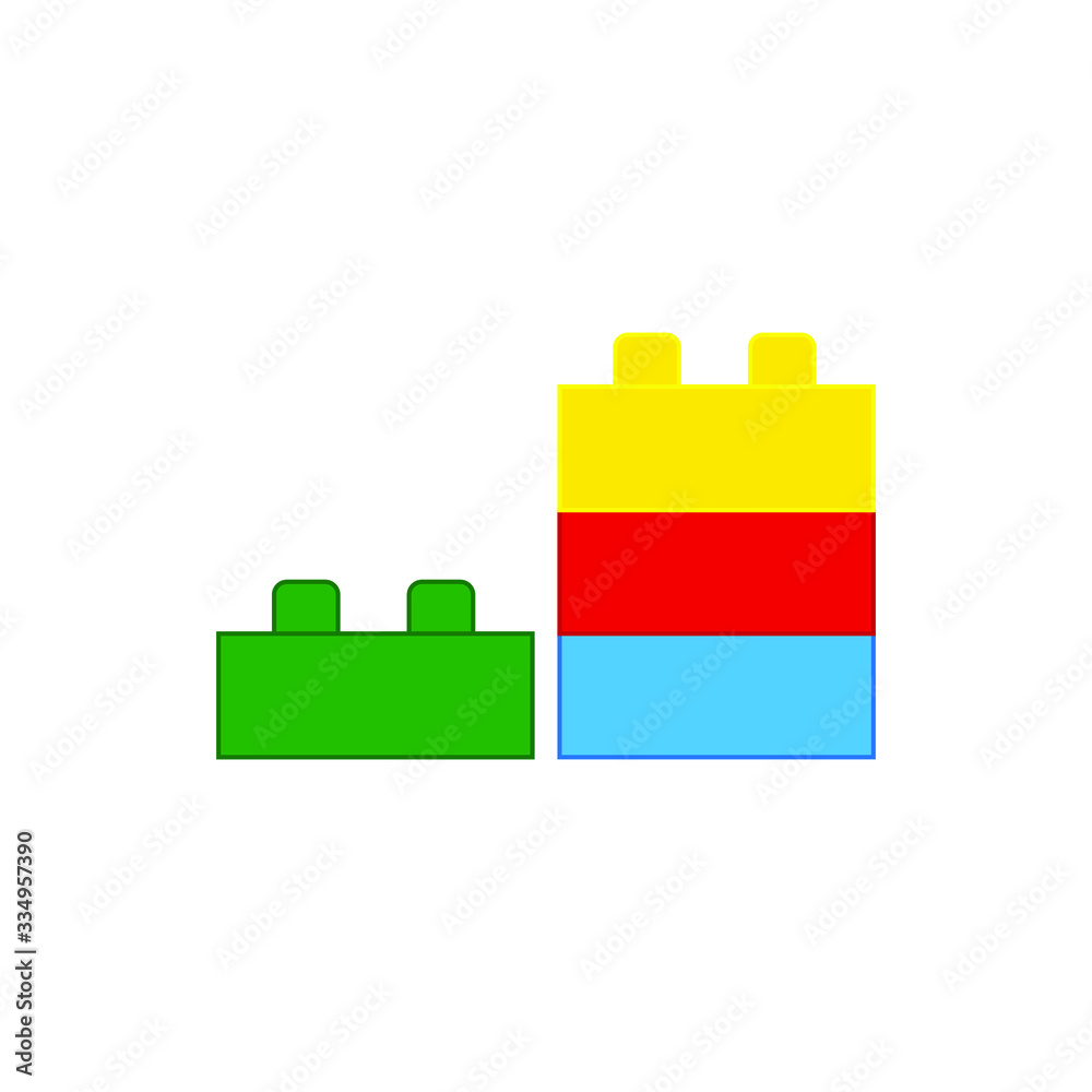 child toy from blocks on white background child toy from blocks on white background