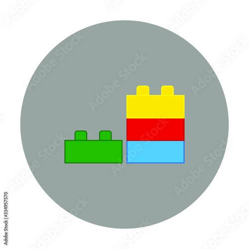 child toy from blocks on white background