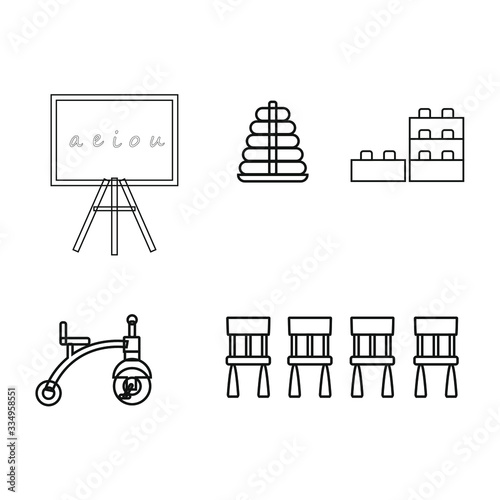 nursery objects on white background