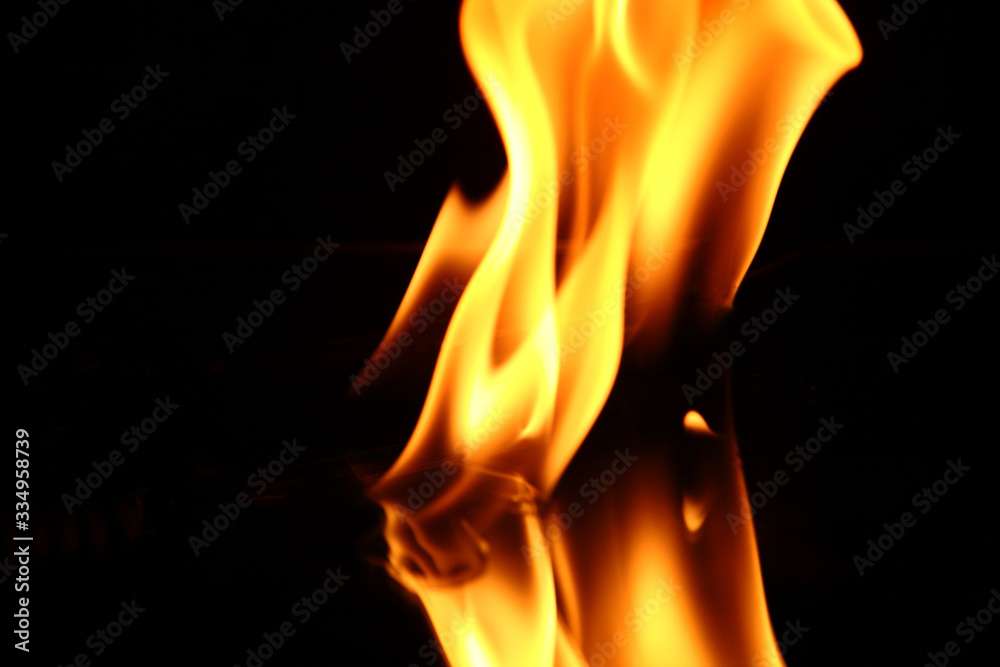 Fire flames on black background Fire flames on black background