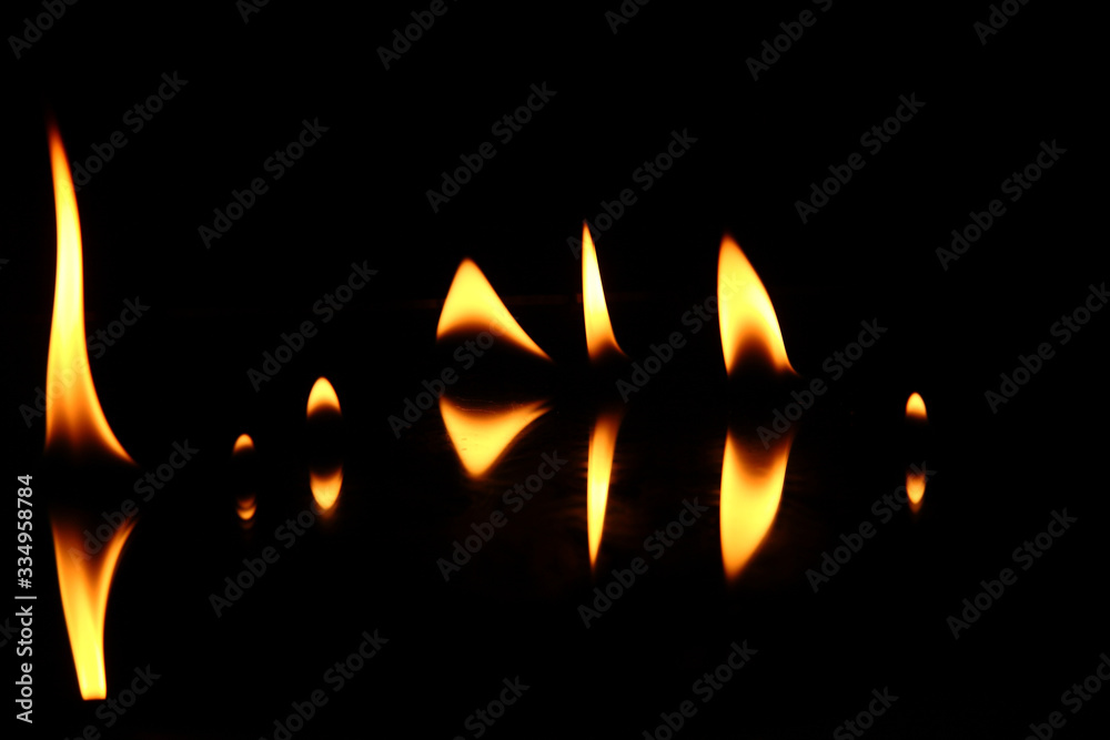 Fire flames on black background Fire flames on black background
