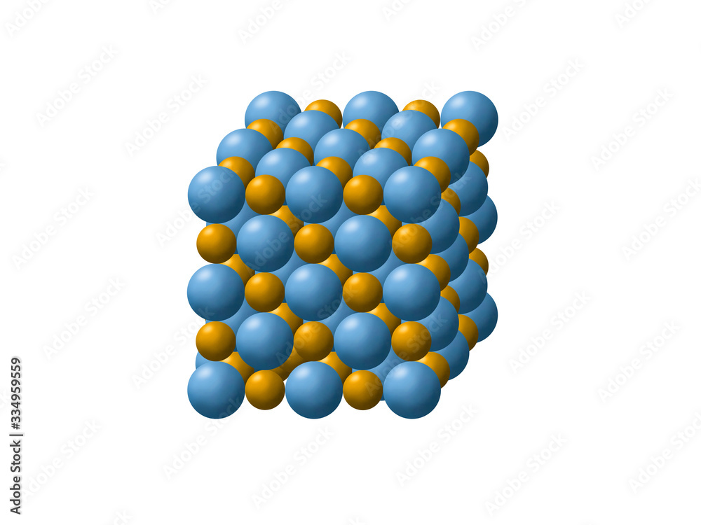 Sodium chloride (NaCl) molecule structure in 3d Show structure of Ionic  bond between molecule in cubic shape. Stock Illustration | Adobe Stock