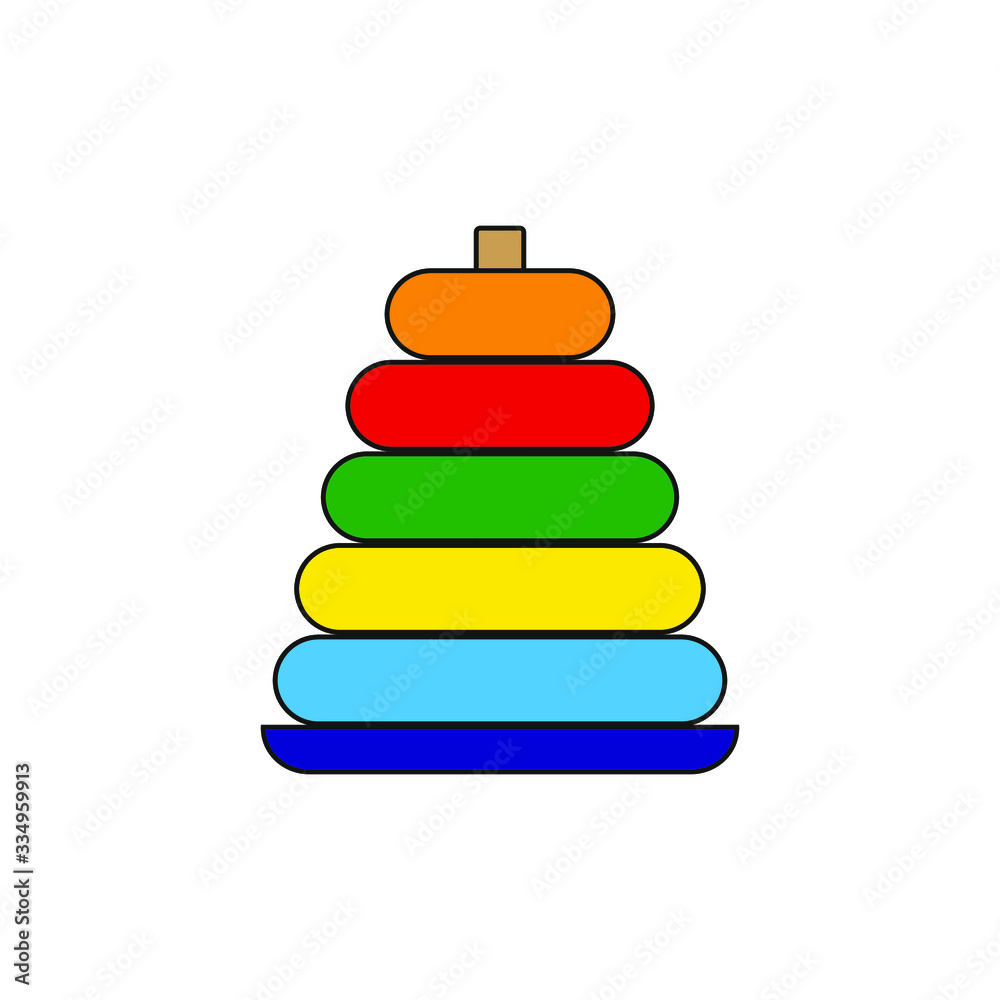 colorful pyramid boy toy on white background colorful pyramid boy toy on white background