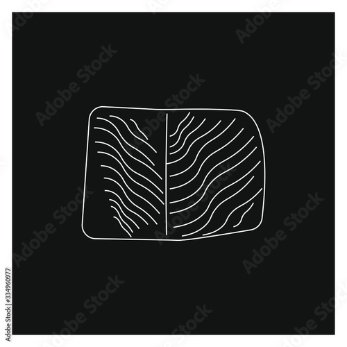 salmon steak on white background