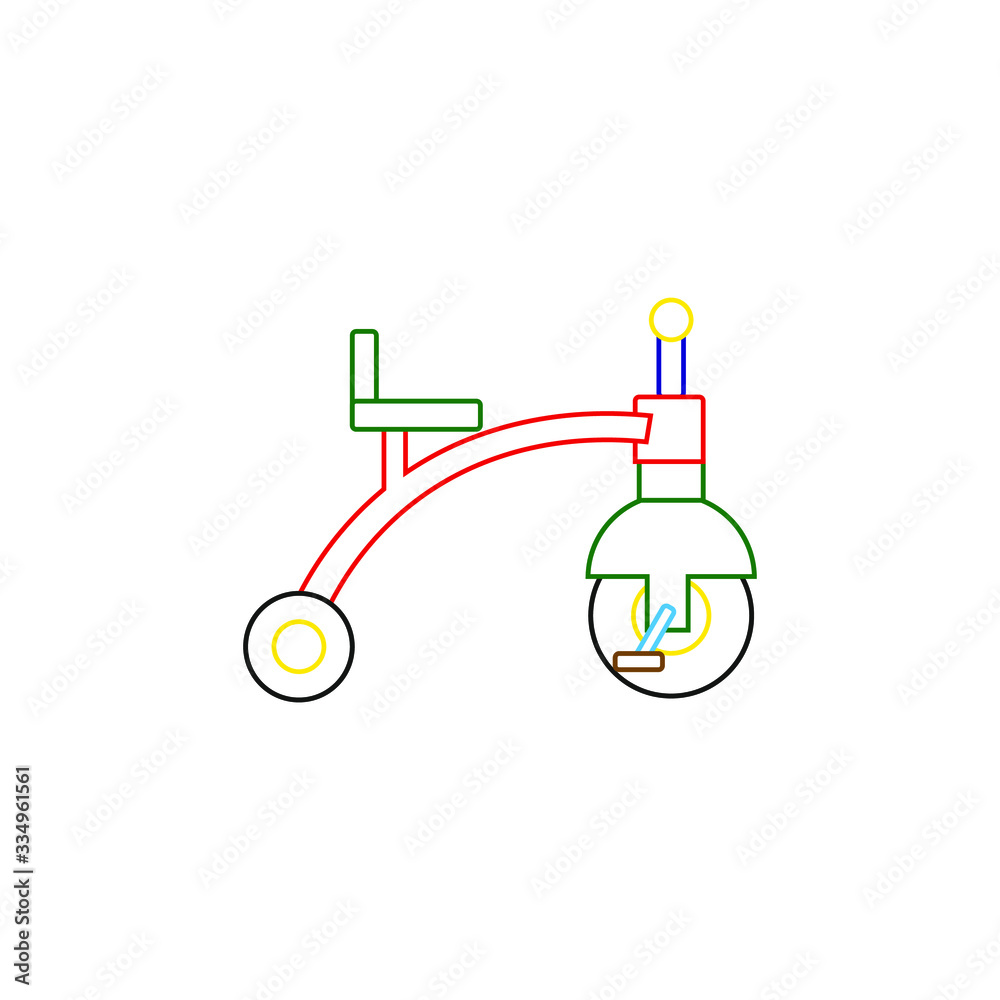 child tricycle on white background child tricycle on white background