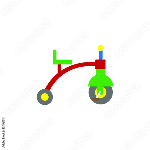 child tricycle on white background