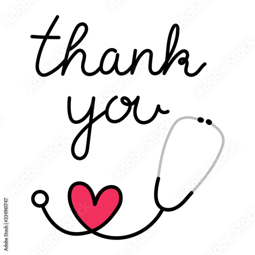 Thank you doctor and Nurses and medical personnel team for fighting the coronavirus. Thank you heroes, vector illustration