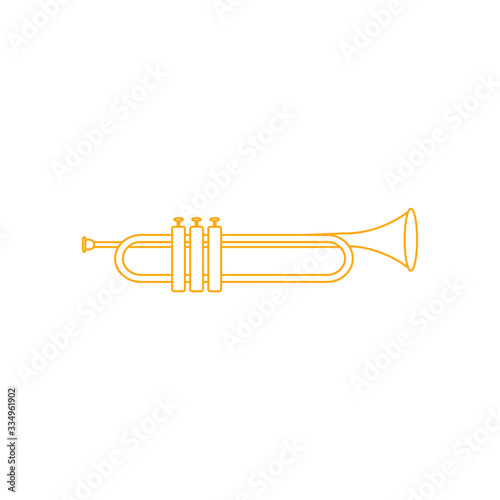 trumpet air instrument on white background