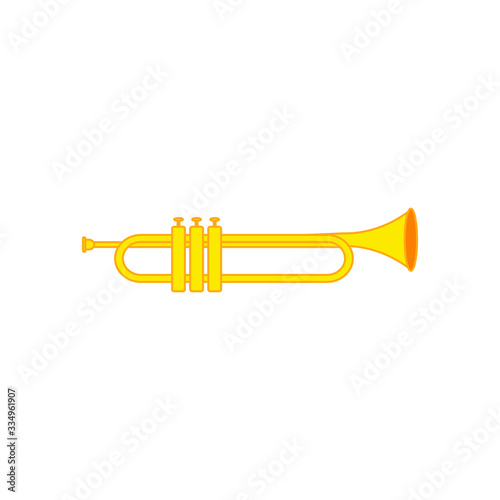 trumpet air instrument on white background