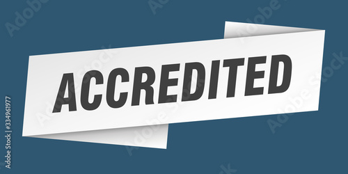 accredited banner template. accredited ribbon label sign