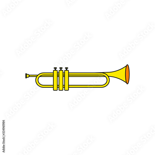 trumpet air instrument on white background