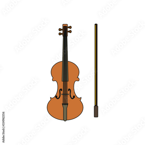 violin string instrument on white background