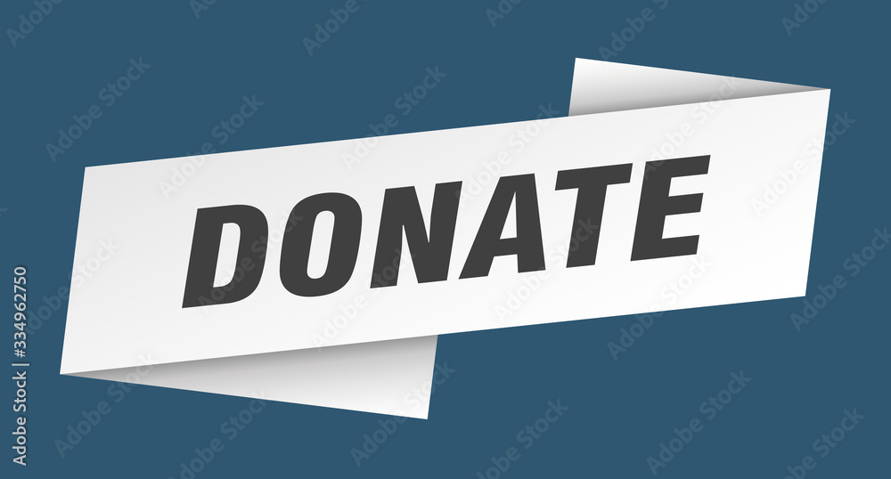 donate banner template. donate ribbon label sign