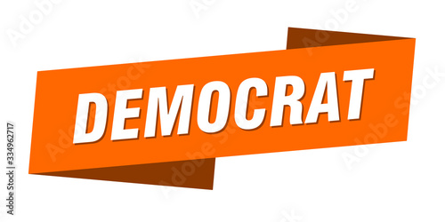democrat banner template. democrat ribbon label sign