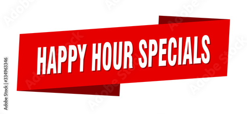 happy hour specials banner template. happy hour specials ribbon label sign