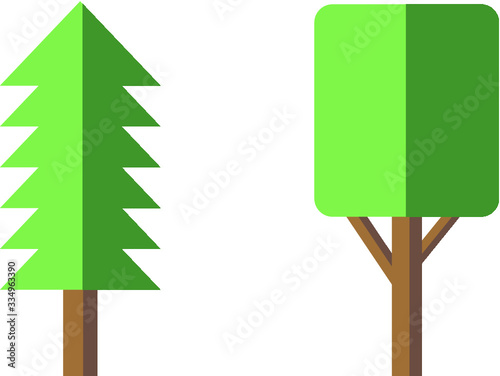 Green Flat Tree Icon Design For Website, Presentation and application