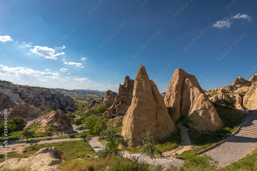Typical Cappadocian landscape, close to Goreme. Nevsehir, Anatolia, Turkey