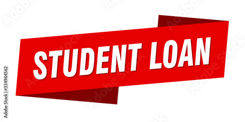 student loan banner template. student loan ribbon label sign